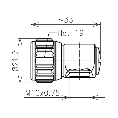 N Stecker Steckverbinder Gewinde M10 x 0.75 Produktbild Side View L