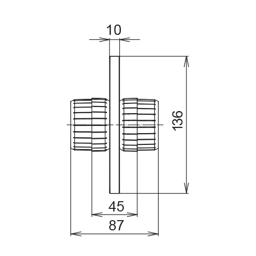 Koaxiale Rohrleitung Kupplungselement 52-120 BT Produktbild Side View L