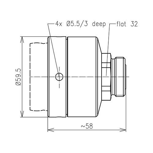 7-16 Buchse Steckverbinder LF 1 5/8"-50 Spinner MultiFit® Produktbild Side View L