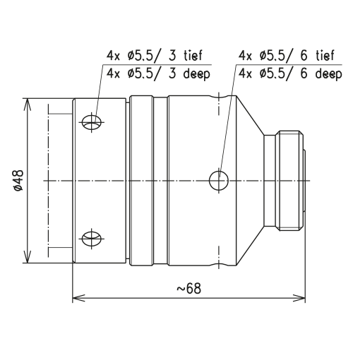 7-16 Buchse Steckverbinder LF 1 1/4"-50 CAF® O-Ring Produktbild Side View L