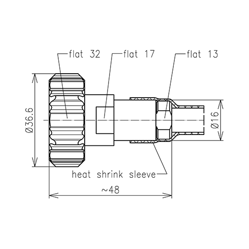 7-16 Stecker Steckverbinder LF 1/4"-50 CAF® O-Ring Produktbild Side View L