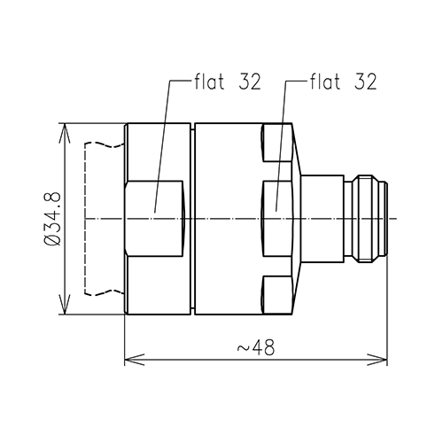 N Buchse Steckverbinder LF 7/8"-50 Spinner MultiFit® Produktbild Side View L