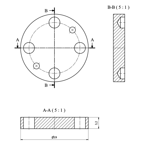 Schutzkappe Rechteck-Hohlleiter M3922/67 und IEEE 1785 Produktbild Side View L