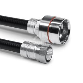 Konfektioniertes Koaxialkabel SF 1/2"-50-CPR-LF 7/8"-50-CPR cable clamp 4.3-10 Stecker verschraubt LF 7/8" (50 Ω) 0,5 m Produktbild