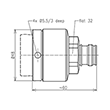 4.3-10 Buchse Steckverbinder LF 1 1/4"-50 Spinner MultiFit® Produktbild Side View S