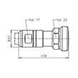 7-16 Buchse Steckverbinder SF 1/2"-50 Spinner MultiFit® Produktbild Side View S