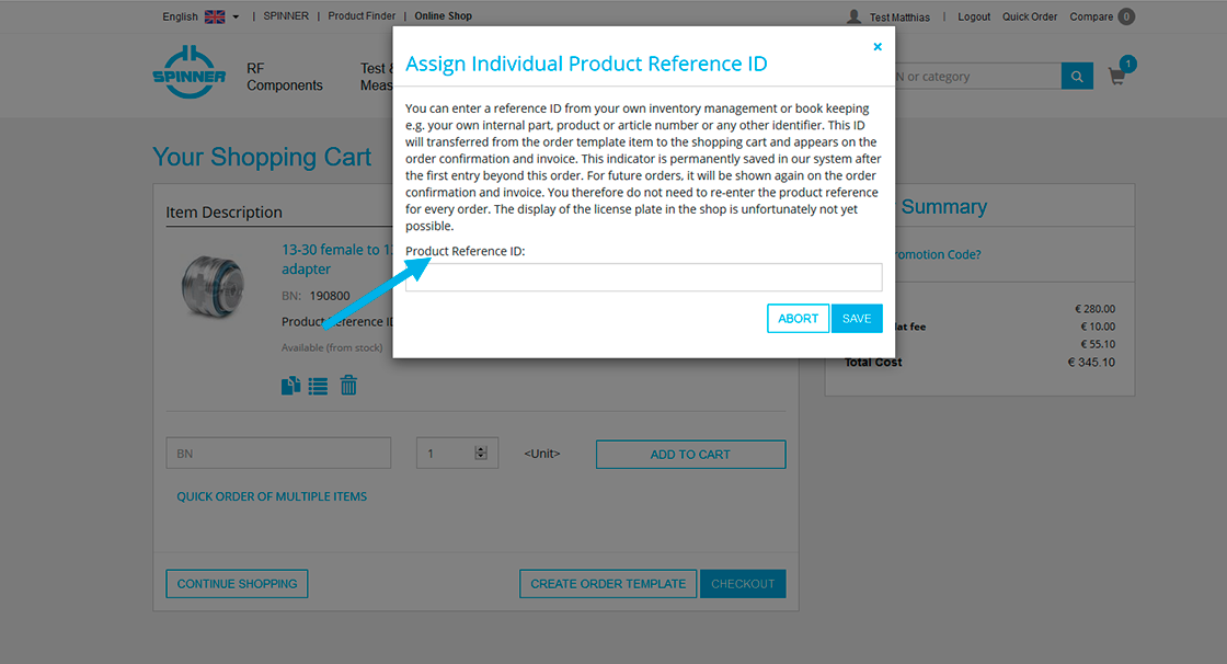 Assign your internal product reference ID