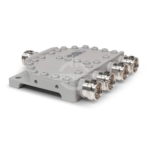 Coaxial 4-way splitter 200 W 380-3800 MHz 4.3-10 female product photo Front View L