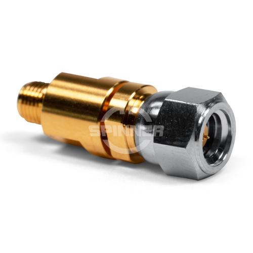 1.0 mm male to 0.8 mm female DC-120 GHz precision adapter product photo Front View L