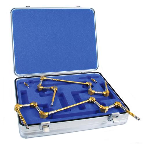 2x Articulated line 50 GHz 2.4 mm male to 2.4 mm male with 2x portsaver and case product photo Front View L