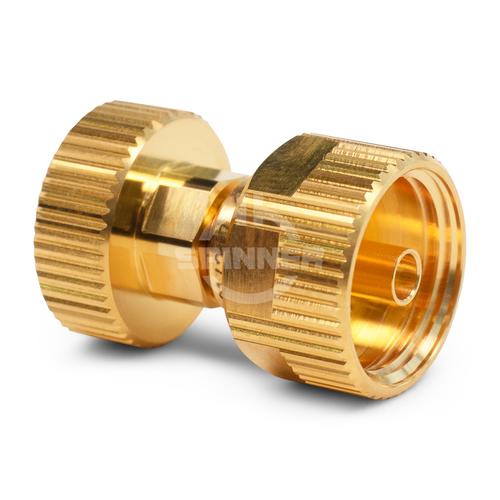 RUG-1.0 mm female to RUG-1.0 mm female DC-110 GHz precision adapter product photo Front View L