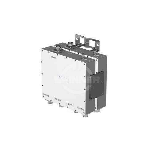 Double multiband quadruplexer 700-900/ 1800/ 2100/ 2600 MHz 4.3-10 female DC all product photo Front View L