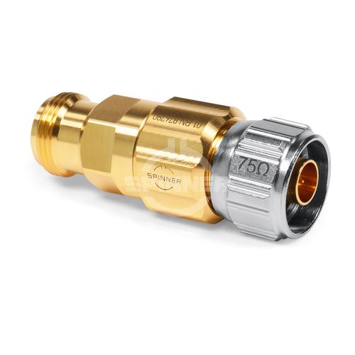 N male to N female (50 Ω/75 Ω) DC-18 GHz precision adapter product photo Front View L