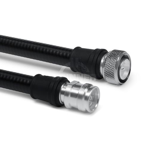 Coaxial jumper cable assembly SF 1/2"-50-PE 4.3-10 male hand screw 4.3-10 female 0.5 m product photo Front View L