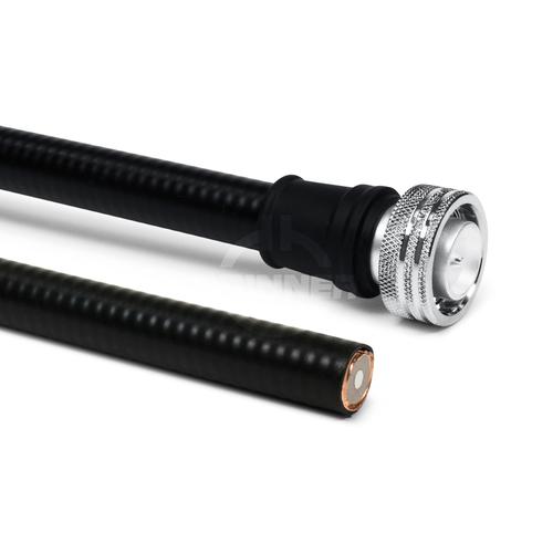 Coaxial jumper cable assembly SF 1/2"-50-PE 4.3-10 male push-pull open cable termination (pigtail) 4 m product photo Front View L