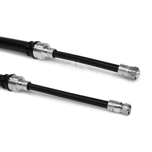 Coaxial hybrid jumper cable assembly SF 1/2"-50-PE-LF 7/8"-50-PE 4.3-10 male screw N male 7 m product photo Front View L