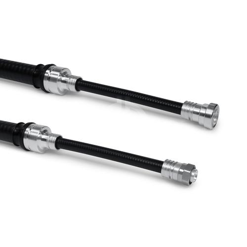 Coaxial hybrid jumper cable assembly SF 1/2"-50-PE-LF 7/8"-50-PE 7-16 female 4.3-10 male screw 9 m product photo Front View L