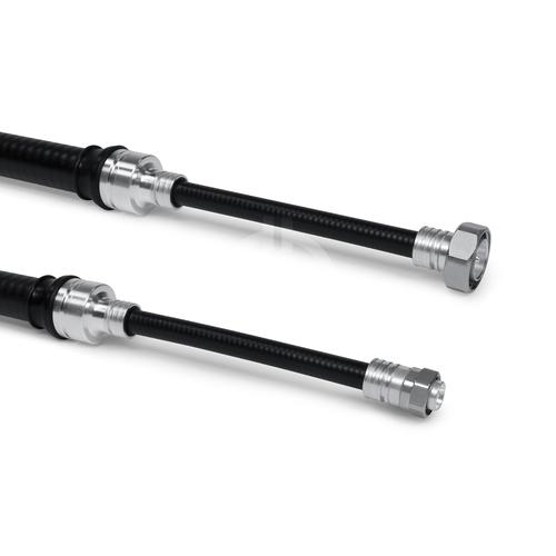 Coaxial hybrid jumper cable assembly SF 1/2"-50-PE-LF 7/8"-50-PE 7-16 male 4.3-10 male screw 6 m product photo Front View L
