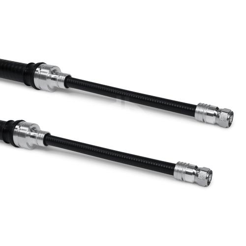 Coaxial hybrid jumper cable assembly SF 1/2"-50-PE-LF 7/8"-50-PE N male N male 6 m product photo Front View L
