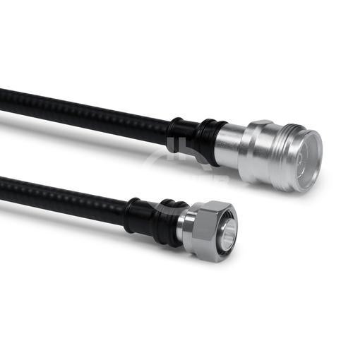 Coaxial jumper cable assembly SF 1/4"-50-PE 4.3-10 female 2.2-5 male screw 1.5 m product photo Front View L