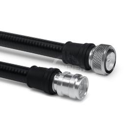 Coaxial jumper cable assembly SF 1/2"-50-PE 4.3-10 male hand screw 4.3-10 female 0.5 m product photo