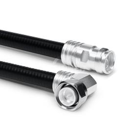 Coaxial jumper cable assembly SF 1/2"-50-PE 4.3-10 male right angle screw 4.3-10 female 3 m product photo