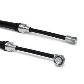 Coaxial hybrid jumper cable assembly SF 1/2"-50-PE-LF 7/8"-50-PE 7-16 male right angle 4.3-10 male screw 6 m product photo
