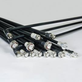 Coaxial jumper cable assembly SF 1/2"-50-PE 7-16 male 7-16 female 4-hole panel 0.7 m product photo
