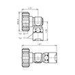 7-16 male right angle connector RG214 RG393 clamped product photo Side View S