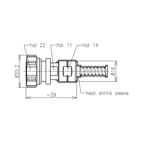 4.3-10 clavija para atornillar conector SF 1/4"-50 CAF® Imagen del producto Side View L