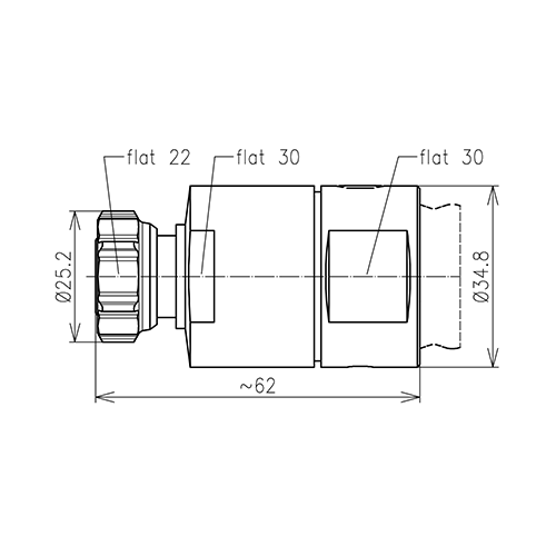 4.3-10 clavija para atornillar conector LF 7/8"-50 CAF® Plast2000 Imagen del producto Side View L