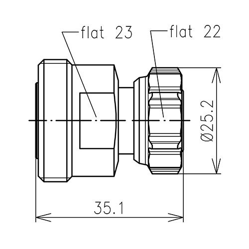 7-16 enchufe a 4.3-10 clavija para atornillar adaptador Imagen del producto Side View L