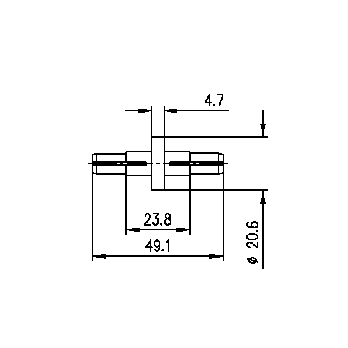 Elemento de acoplamiento de línea rígida coaxial 7/8" EIA Imagen del producto Side View L