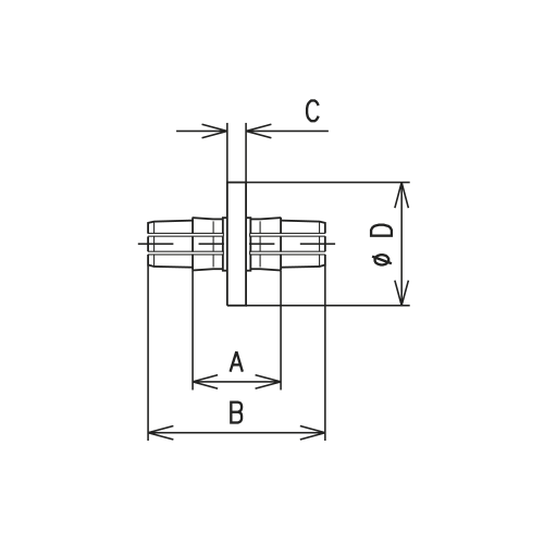 Elemento de acoplamiento de línea rígida coaxial 1 5/8" EIA Imagen del producto Side View L