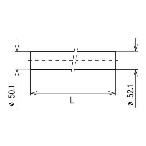 Conductor interno de línia rígida coaxial de cobre 2 m 52-120 para BT / BT-D / SMS Imagen del producto Side View L