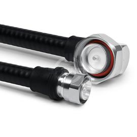 Cable coaxial confeccionado LF 1/2"-50-PE 7-16 clavija ángulo 4.3-10 clavija para atornillar 5 m Imagen del producto
