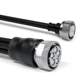 Cable coaxial confeccionado SF 1/4"-50-PE MQ5 clavija para atornillar 4.3-10 clavija para atornillar 2 m Imagen del producto