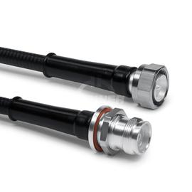 Cable coaxial confeccionado de medida SF 3/8"-50-PE 4.3-10 clavija para atornillar 4.3-10 enchufe para la carcasa 1 m módico IM (-165 dBc) Imagen del producto