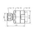N clavija conector LF 7/8"-50 Spinner MultiFit® Imagen del producto Side View S