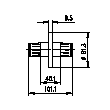 Elemento de acoplamiento de línea rígida coaxial 3 1/8" EIA Imagen del producto Side View S