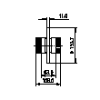 Elemento de acoplamiento de línea rígida coaxial 6 1/8" EIA Imagen del producto Side View S