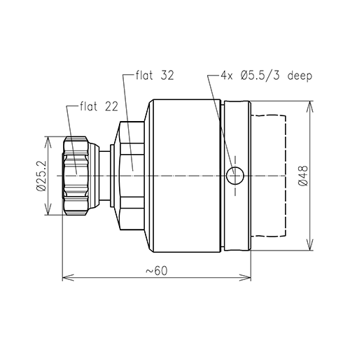 4.3-10 fiche mâle à vis connecteur LF 1 1/4"-50 Spinner MultiFit® Image du produit   Side View L