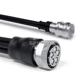 Câble coaxial préfabriqué SF 1/4"-50-PE MQ5 fiche mâle à vis 4.3-10 jack 0.5 m Image du produit  