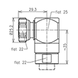4.3-10 fiche mâle d'angle à vis connecteur LF 1/2"-50 Spinner MultiFit® Image du produit   Side View S
