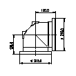 Ligne coaxial rigide angle 90° 6 1/8" EIA drehbar sans élément d'accouplement Image du produit   Side View S