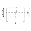 Tube conducteur externe de ligne coaxial rigide en cuivre 2 m 3 1/8" EIA Image du produit   Side View S