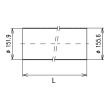 Tube conducteur externe de ligne coaxial rigide en cuivre 2 m1/8" EIA Image du produit   Side View S